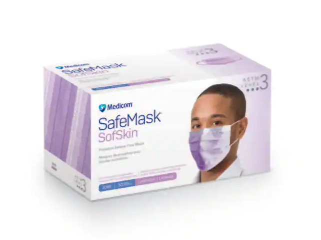 Medicom, Inc. Procedure Earloop Mask, ASTM Level 3, Lavender
