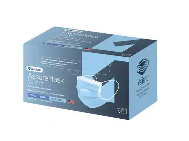 Medicom, Inc. Procedure Earloop Face Mask, ASTM 1, Blue