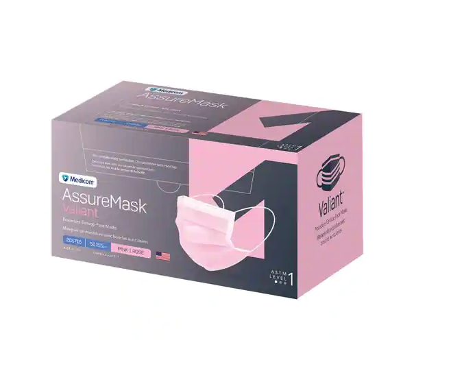 Medicom, Inc. Procedure Earloop Face Mask, ASTM 1, Pink