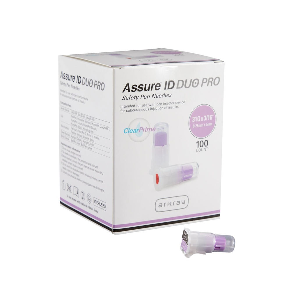 Arkray USA, Inc. Assure® ID DUO PRO Safety Pen Needle, 31G x 5mm