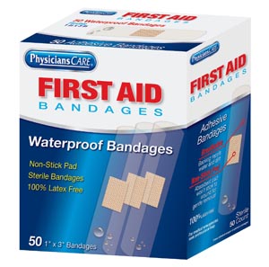 First Aid Only/Acme United Corporation Waterproof Bandages, 1"x3"