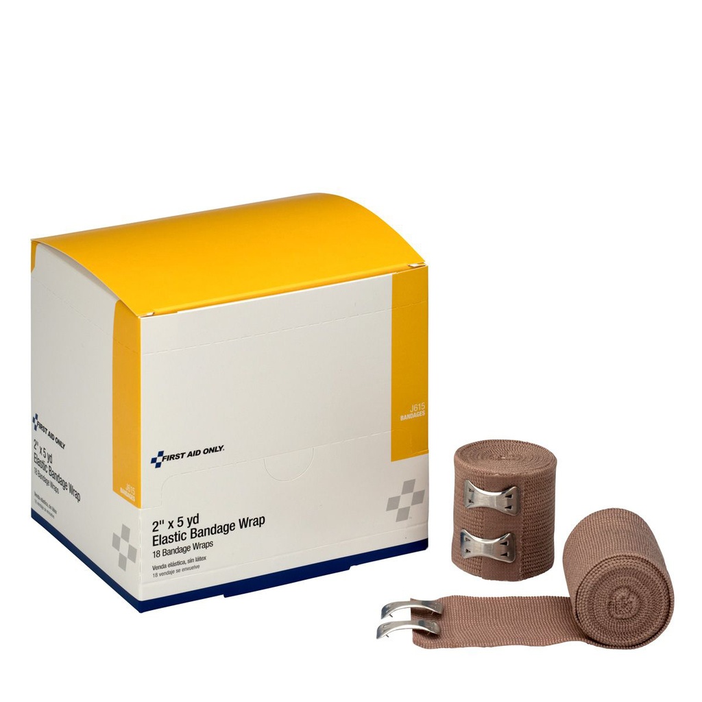 First Aid Only 2 inch x 5 Yd. Elastic Bandage Wrap, 18/Box