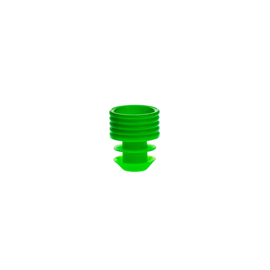 Simport Scientific Flange Plug Cap, 12mm, Polyethylene, Green, 1000/pk