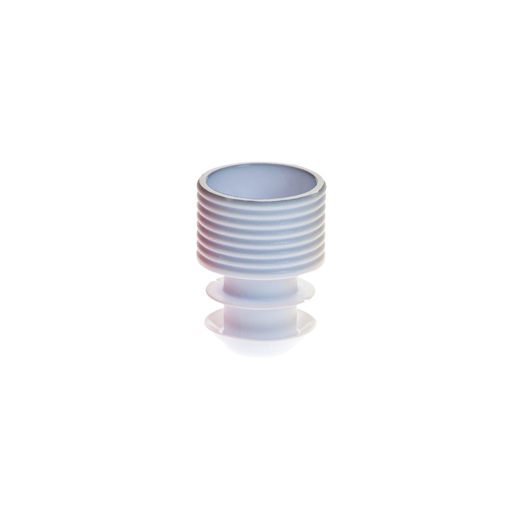 Simport Scientific Flange Plug Cap, 16mm, Polyethylene, White, 1000/pk