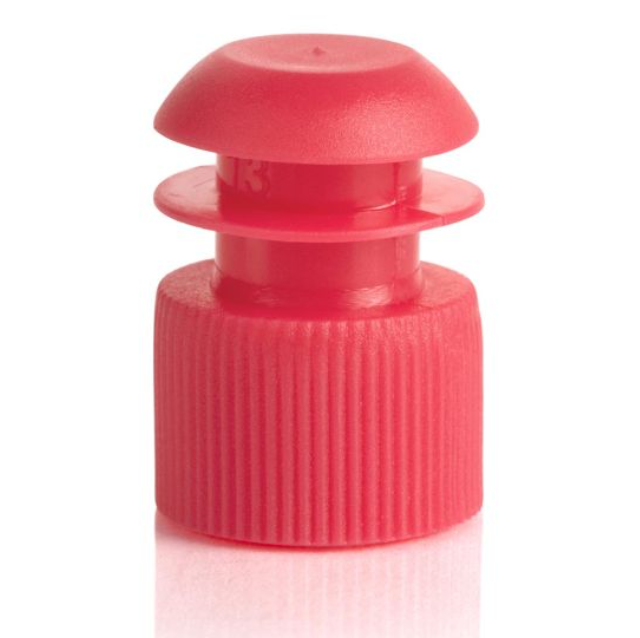 Globe Scientific, Inc. Test Tube Cap, 16mm, Flanged Plug, Red, 1000/bg