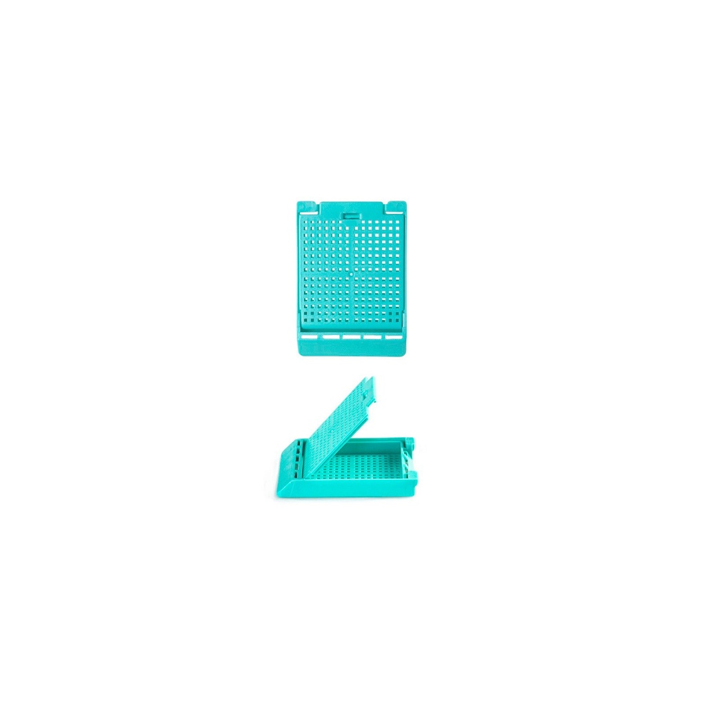 Simport Scientific Slimsette™ Biopsy Cassette, 45° Angle, Acetal, Aqua