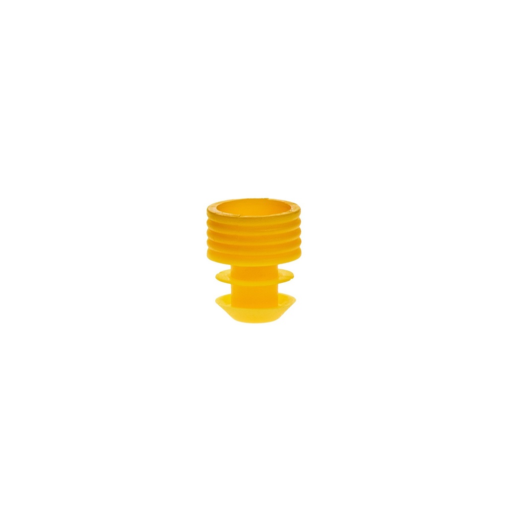 Simport Scientific Flange Plug Cap, 12mm, Polyethylene, Yellow, 1000/pk