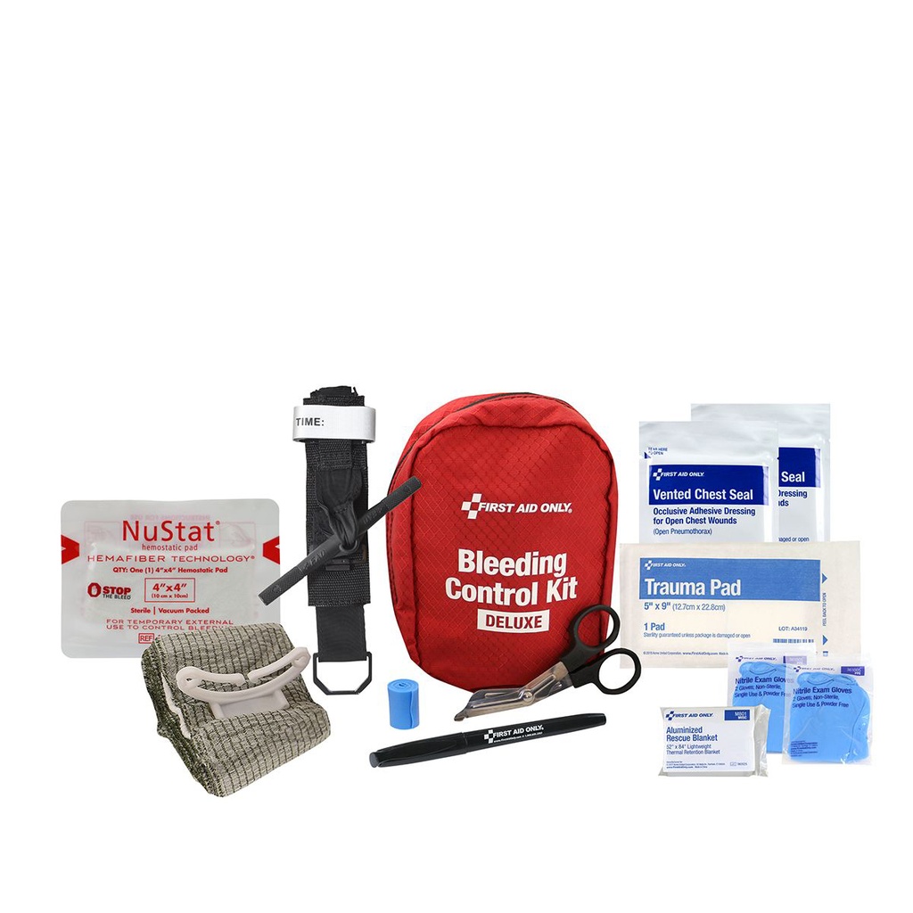 First Aid Only Deluxe Pro Bleeding Control Kit with Fabric Zippered Pouch