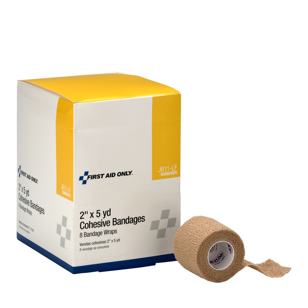 First Aid Only 2 inch x 5 Yd. Self-Adhering Wrap, 8/Box
