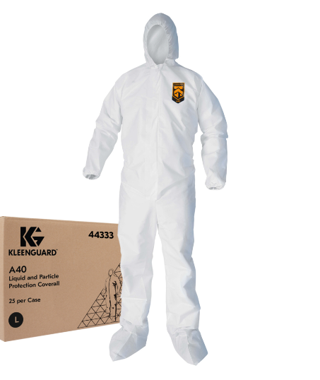 Kimberly-Clark Professional Coverall, Hooded & Booted, Large, Zip Front