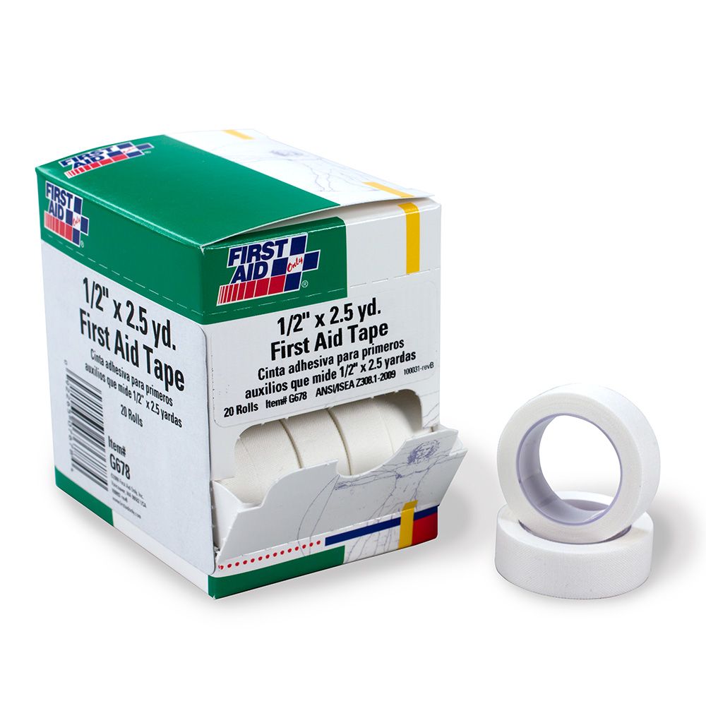First Aid Only 1/2 inch x 2.5 Yd. First Aid Tape Roll, 20/Box
