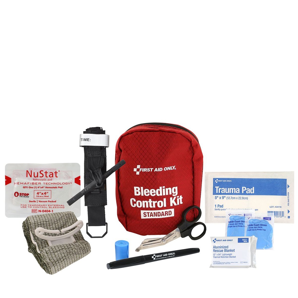 First Aid Only Standard Pro Bleeding Control Kit with Fabric Zippered Pouch