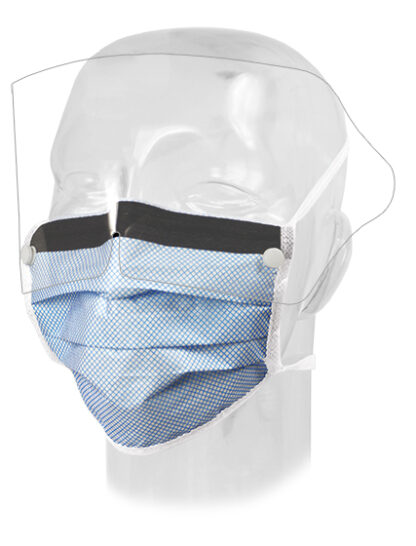 Aspen Surgical Mask, Surgical, DualGard, w/ Extended Shield, Blue Diamond