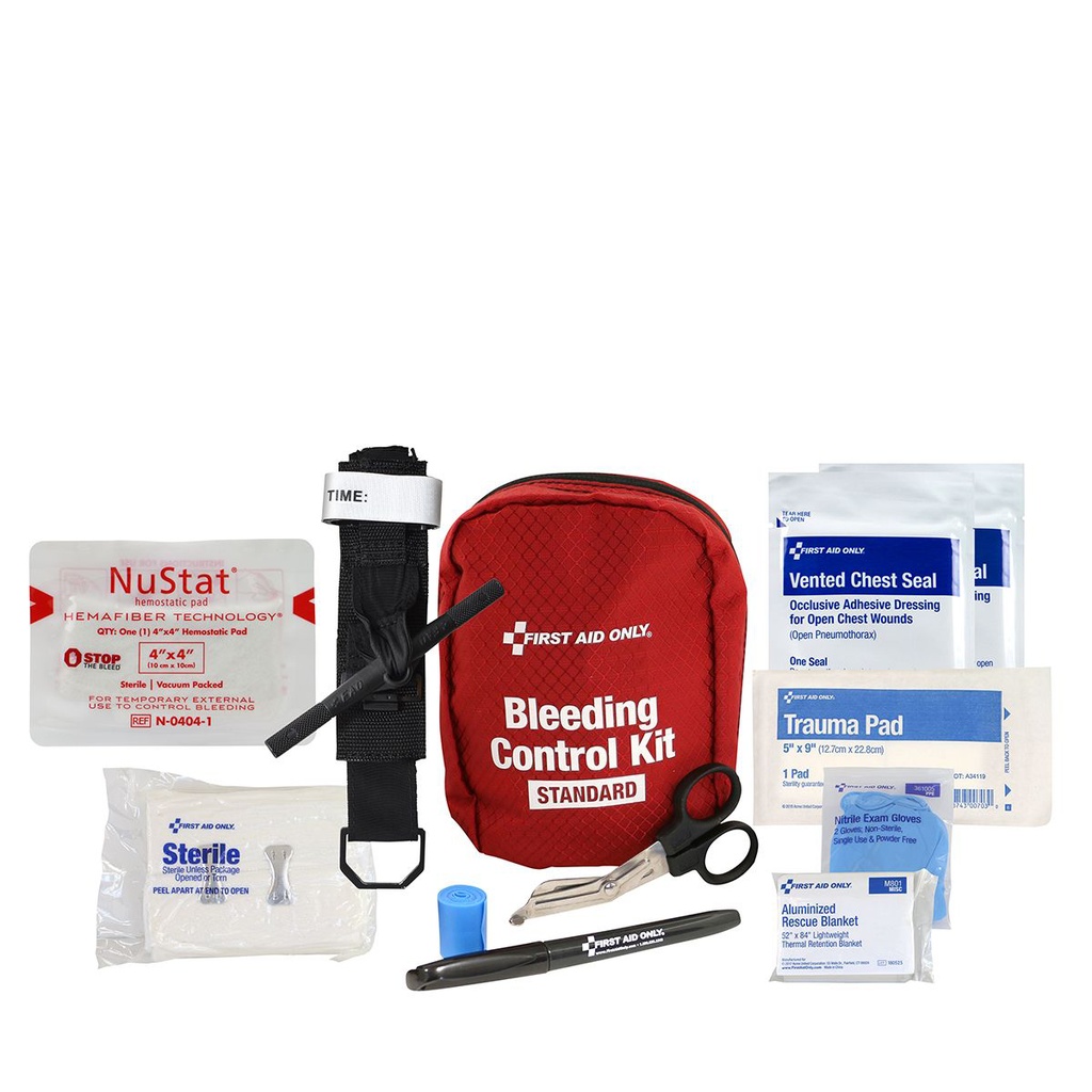 First Aid Only Texas Mandate Bleeding Control Kit with Fabric Zippered Pouch