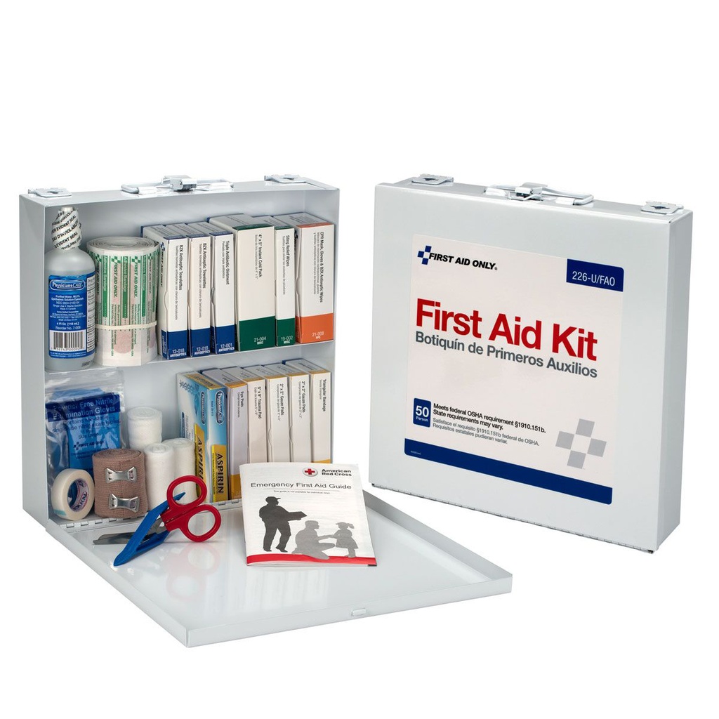 First Aid Only 50 Person Weatherproof Bulk First Aid Kit with Metal Case