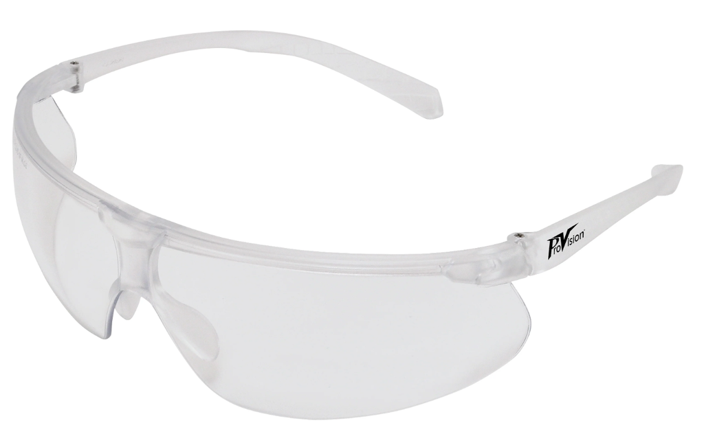 Palmero Wraparound Safety Glasses, Clear Frame/Clear Lens, Medium/Large Fit