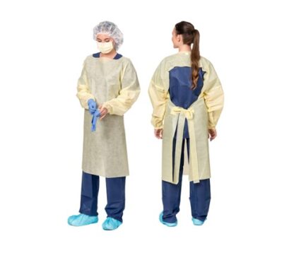 Aspen Surgical Gown, SMS, Over the Head, w/ Elastic Wrist, Yellow, XL 100/cs