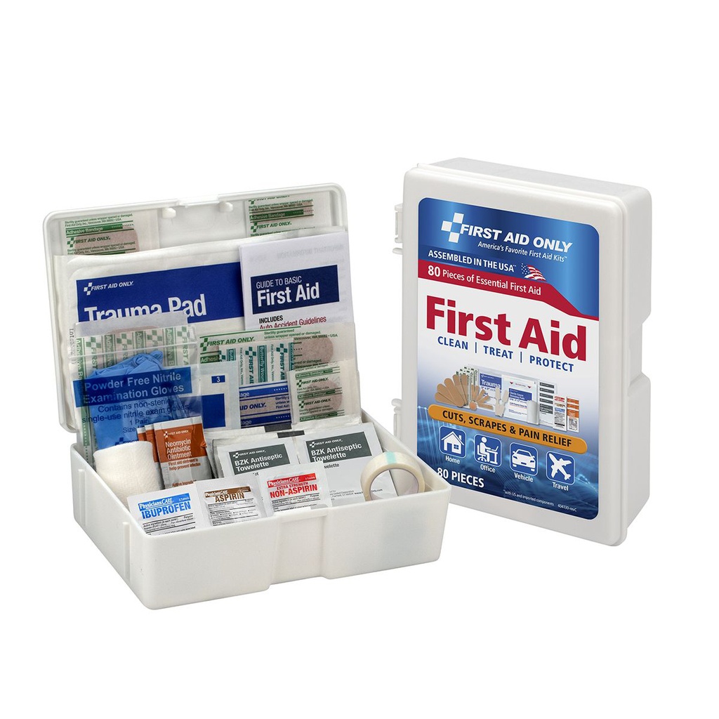 First Aid Only 80 Piece Home and Office First Aid Kit with Plastic Case
