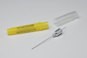 Cardinal Health Metal Hub Dental Needle, 30G Short, 1" (26mm), Blue, Sterile