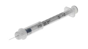 MediVena Safety Syringe, Insulin, 1 ml, 29G x ½&quot;, Green Coded Box (60 bx/plt)