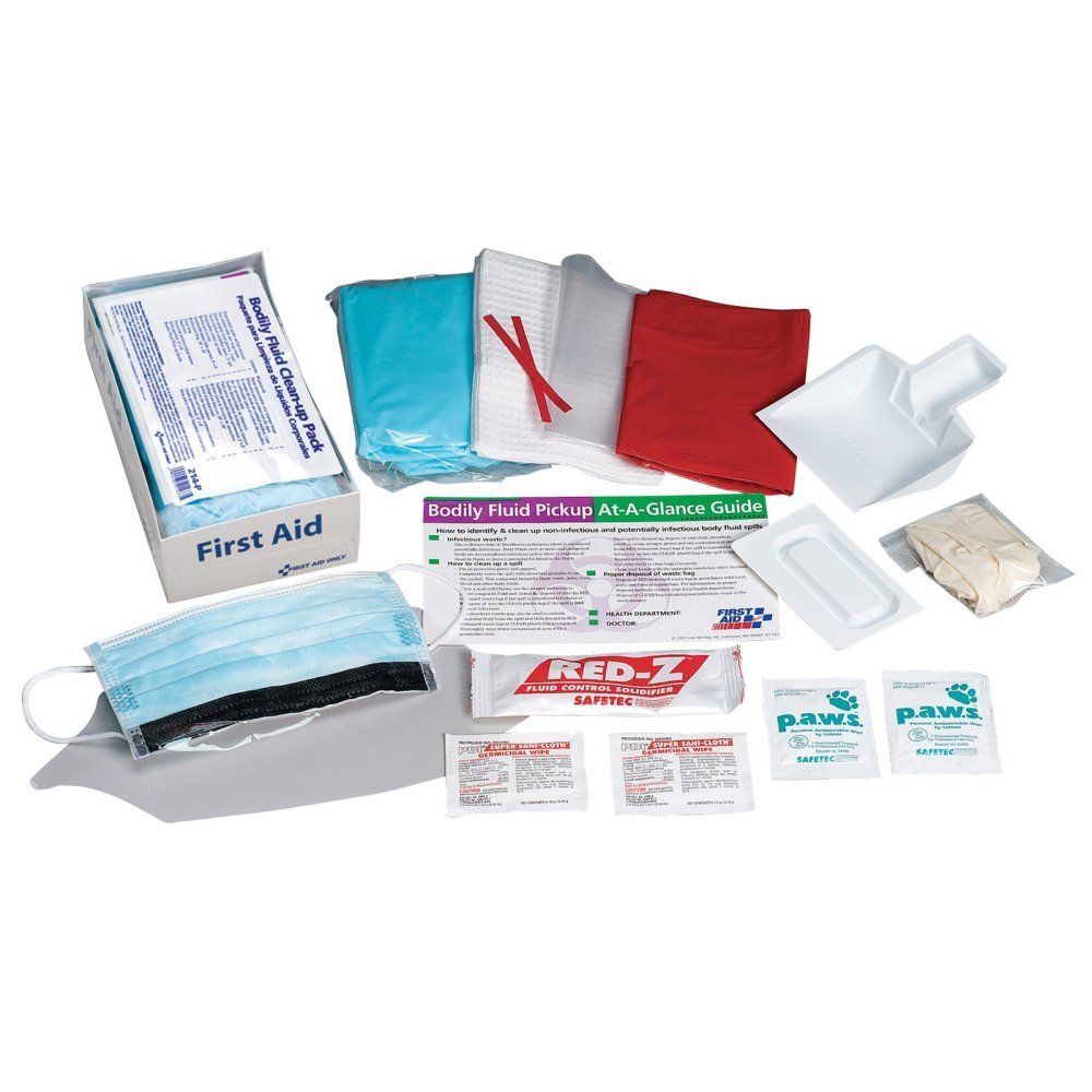 First Aid Only BBP Spill Bodily Fluid Clean Up Kit with Disposable Tray