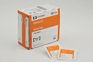 Cardinal Health Alcohol Prep Pad, Medium, 2-Ply, 200/bx, 20 bx/cs (117 cs/plt)
