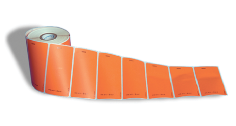 Ansell "Orange" Specimen Labels, 2" x 4", On Roll, Non-Sterile, 500/rl, 1 rl/cs