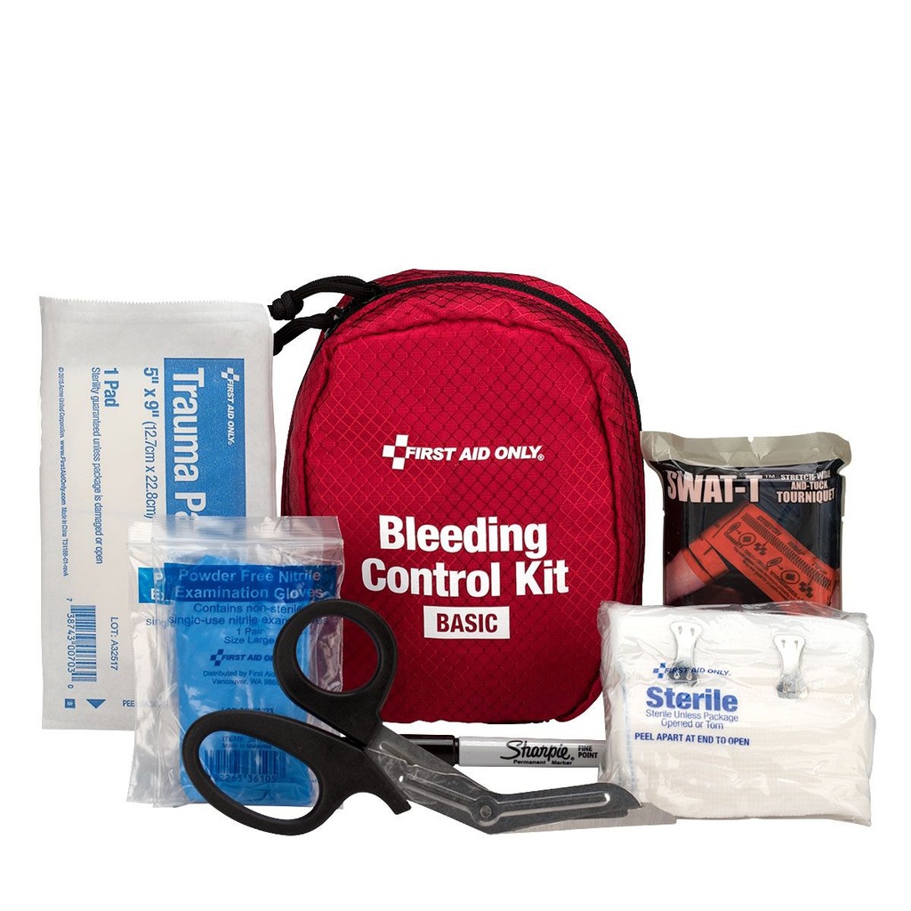 First Aid Only Basic Bleeding Control Kit with Fabric Case