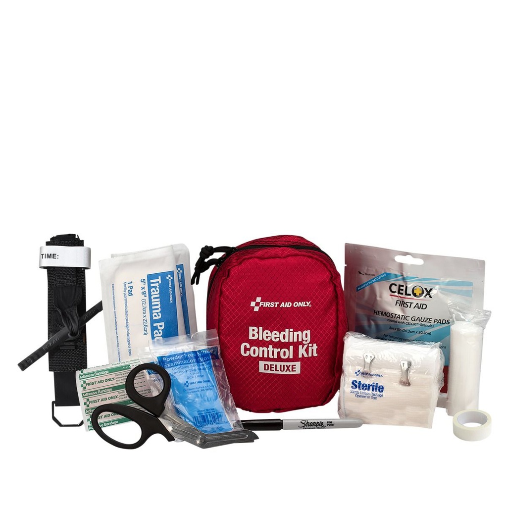 First Aid Only Deluxe Bleeding Control Kit with Fabric Case