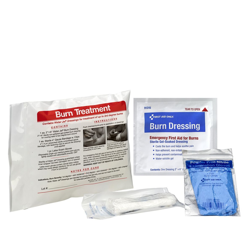 First Aid Only 4 Piece Burn Care Treatment First Aid Triage Kit with Plastic Bag