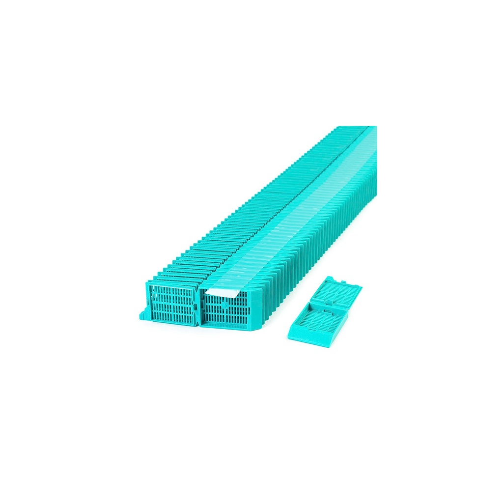 Simport Scientific Unisette™ Tissue Cassette, 35° Angle Stack, Acetal, Aqua, Bulk