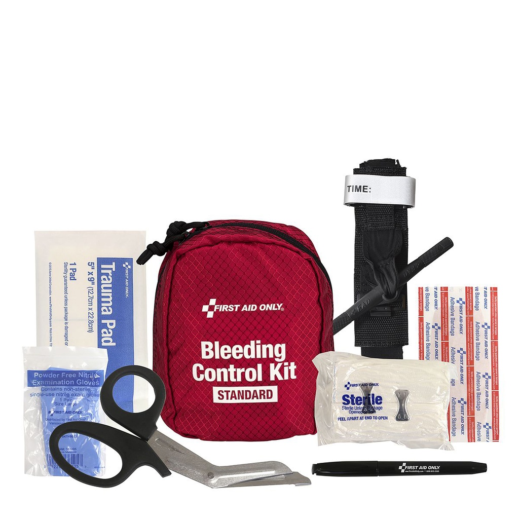 First Aid Only Standard Bleeding Control Kit with Fabric Case