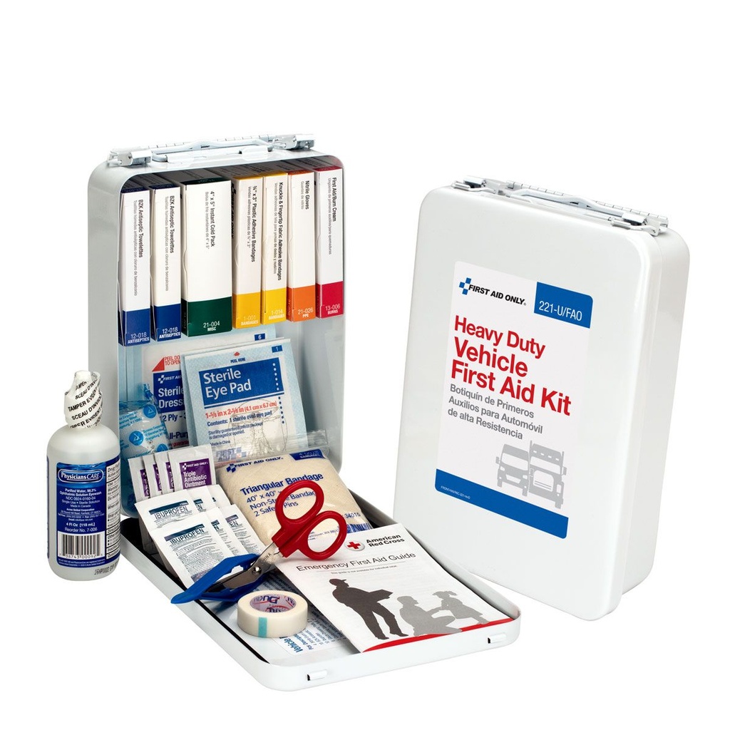 First Aid Only 25 Person Vehicle First Aid Kit with Metal Case