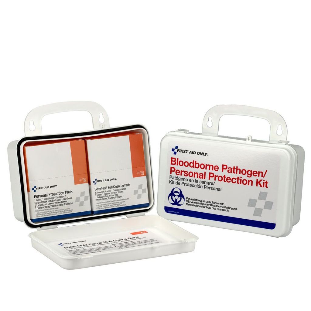 First Aid Only BloodBorne Pathogen (BBP) Unitized Spill Clean Up Kit with Plastic Case