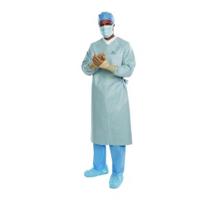 O&M Halyard Aero Chrome Surgical Gown, X-Large/ Handi Bin, Towel, Non-Sterile, 32/pk