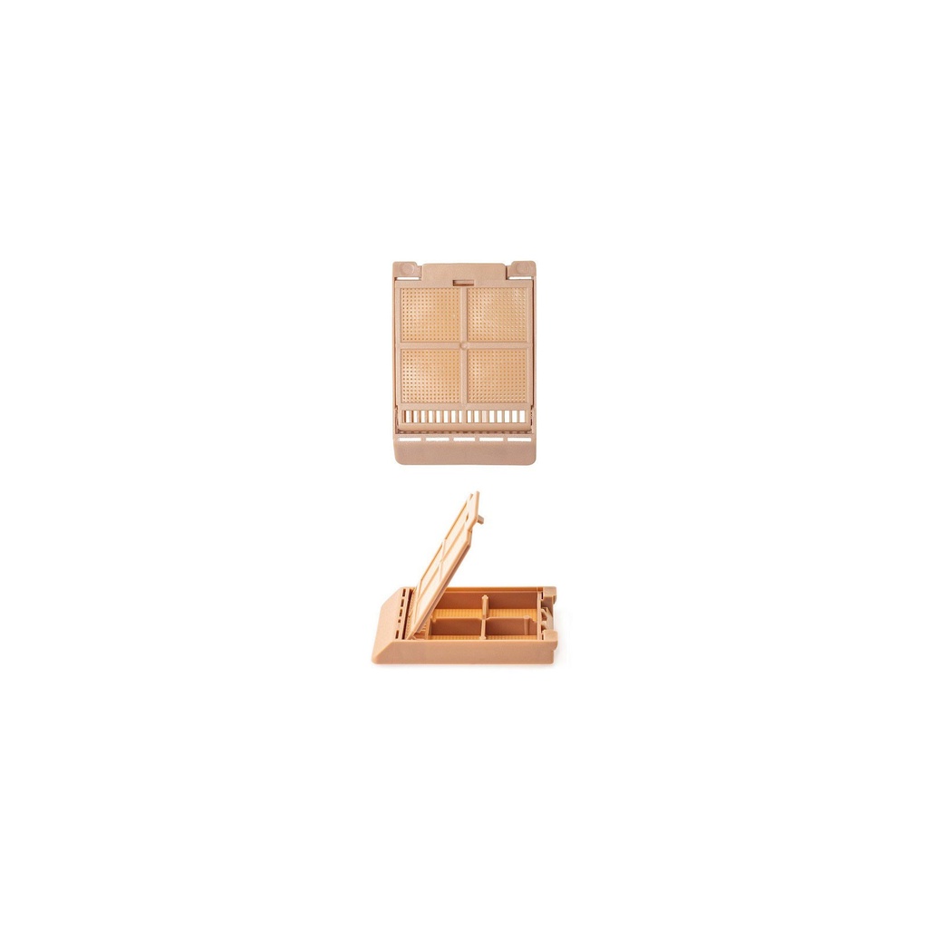 Simport Scientific Micromesh™ Biopsy Cassette, 4-Compartments, 45° Angle, Acetal, Tan