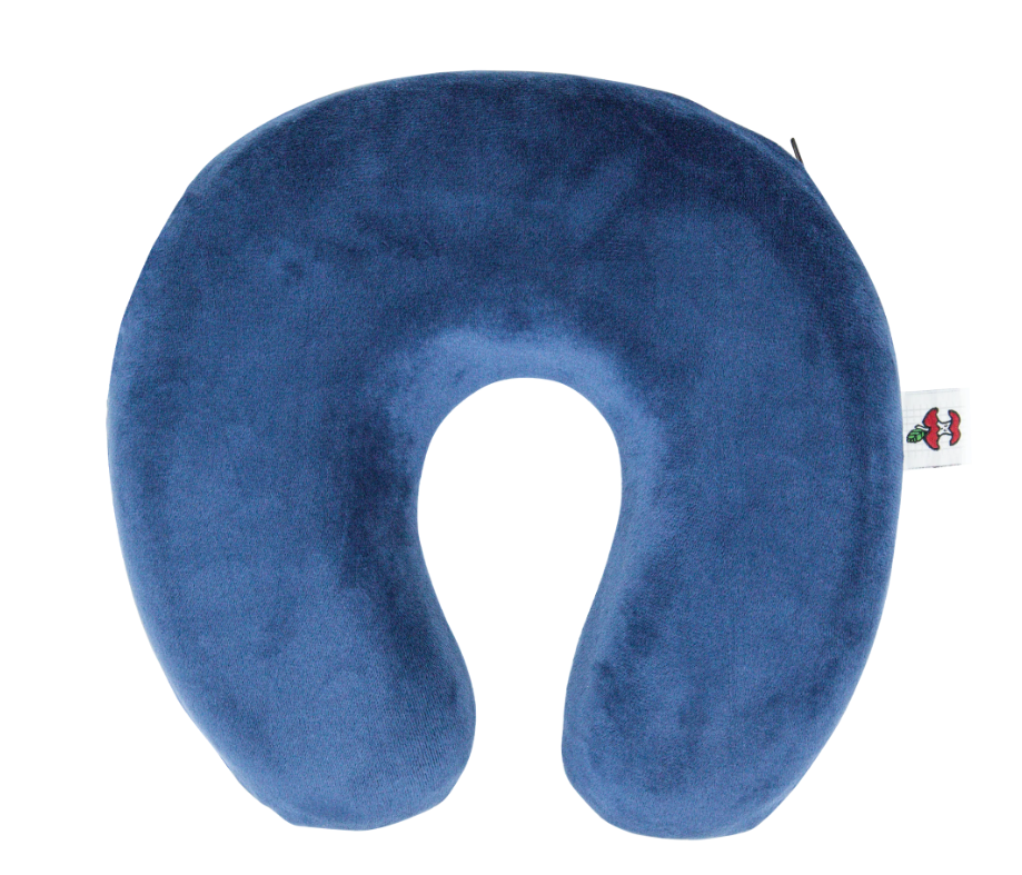 Core Products Memory Travel Neck Pillow, Visoelastic Foam, Blue, Polyester Cover, 1/ea