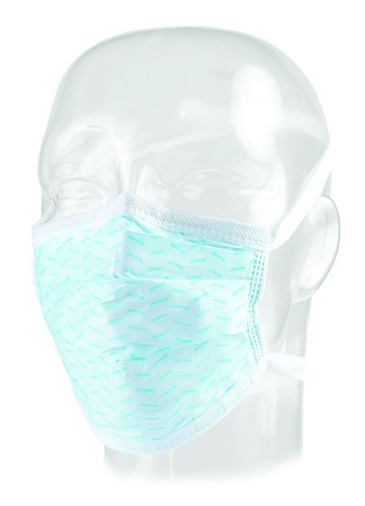 Aspen Surgical Mask, Surgical, FluidGard® 120, Horizontal Tie, Blue with Pattern600/cs