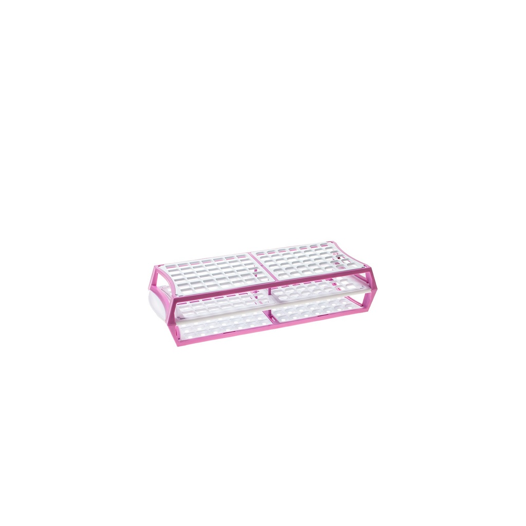 Simport Scientific Test Tube Rack, 11.5" x 4.5" x 2.5", (84) 13mm Tube Capacity, Lilac