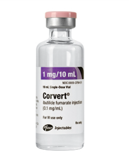 Pfizer, Inc. Corvert Ibutilide Fumarate Injection, 0.1mg/ml, 10ml Vial, Single Dose