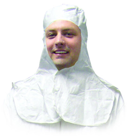 Aspen Surgical Hood, Clean Room, Tyvek, Full Face w/ Snap Closure, White, Large. 100/cs