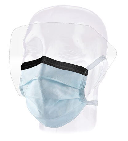 Aspen Surgical Mask, FluidGard 120 Anti-Fog, w/Extended Shield, Blue, 100/cs