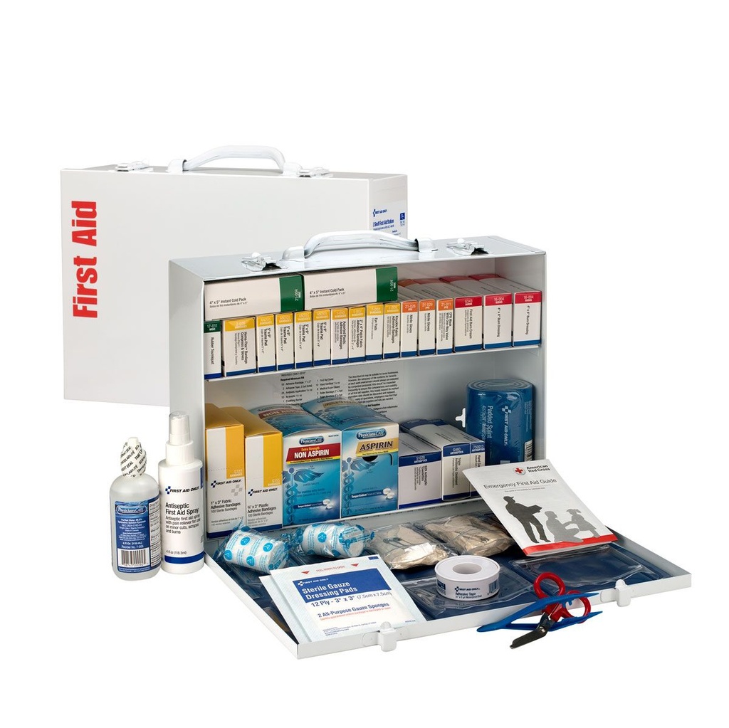 First Aid Only 2 Shelf ANSI Class B+ Metal First Aid Cabinet with Medications
