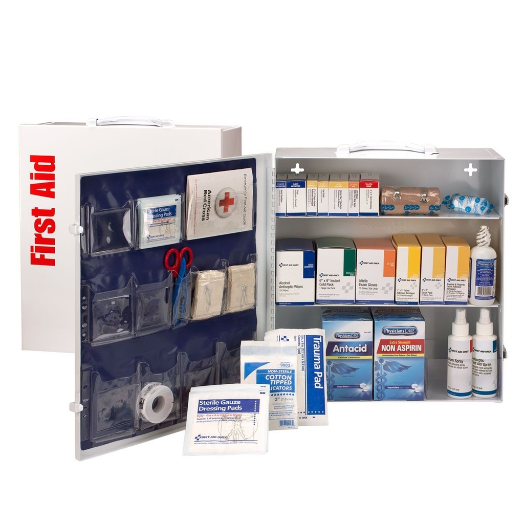 First Aid Only 3 Shelf ANSI Class A+ Metal First Aid Cabinet with Medications