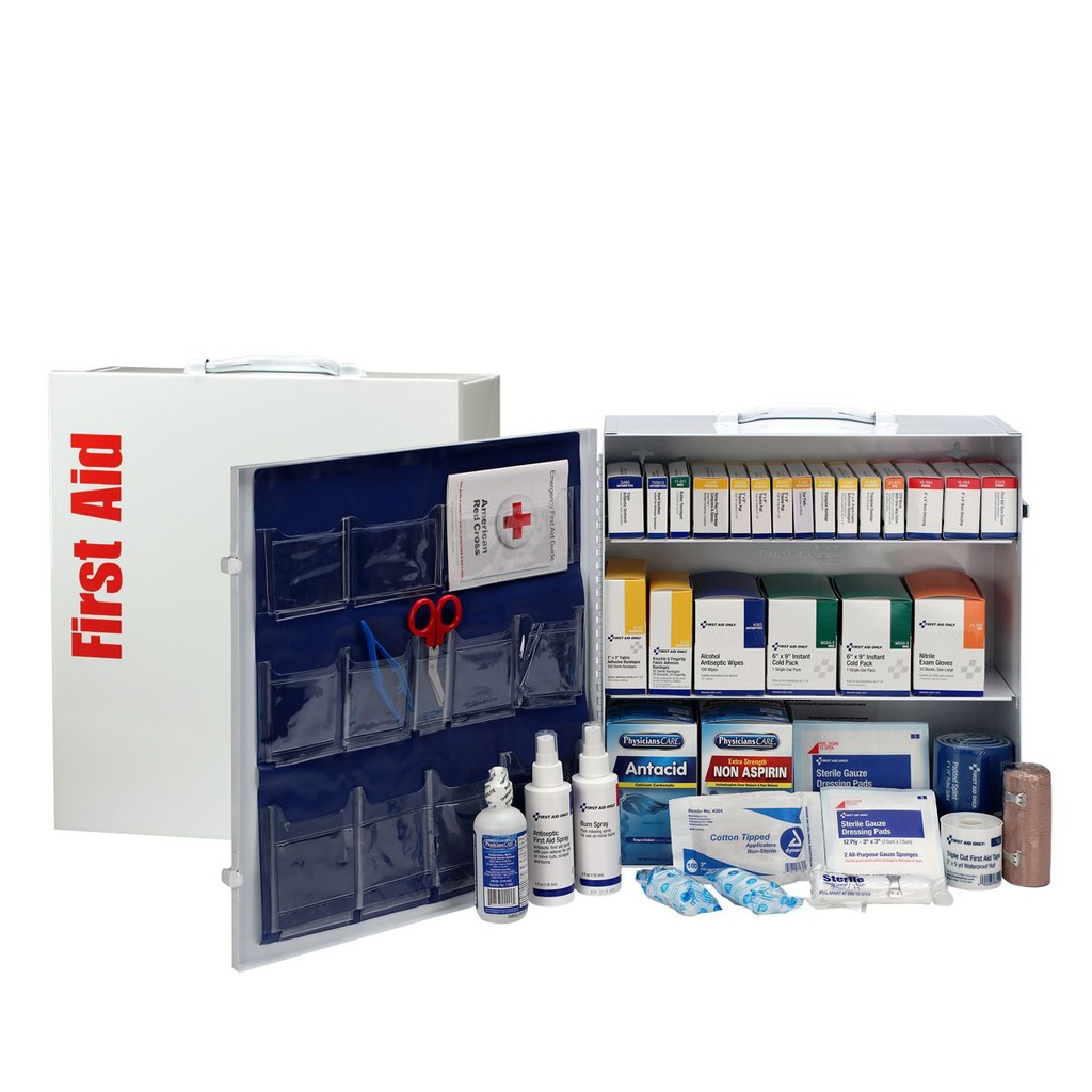 First Aid Only 3 Shelf ANSI Class B+ Metal First Aid Cabinet with Medications