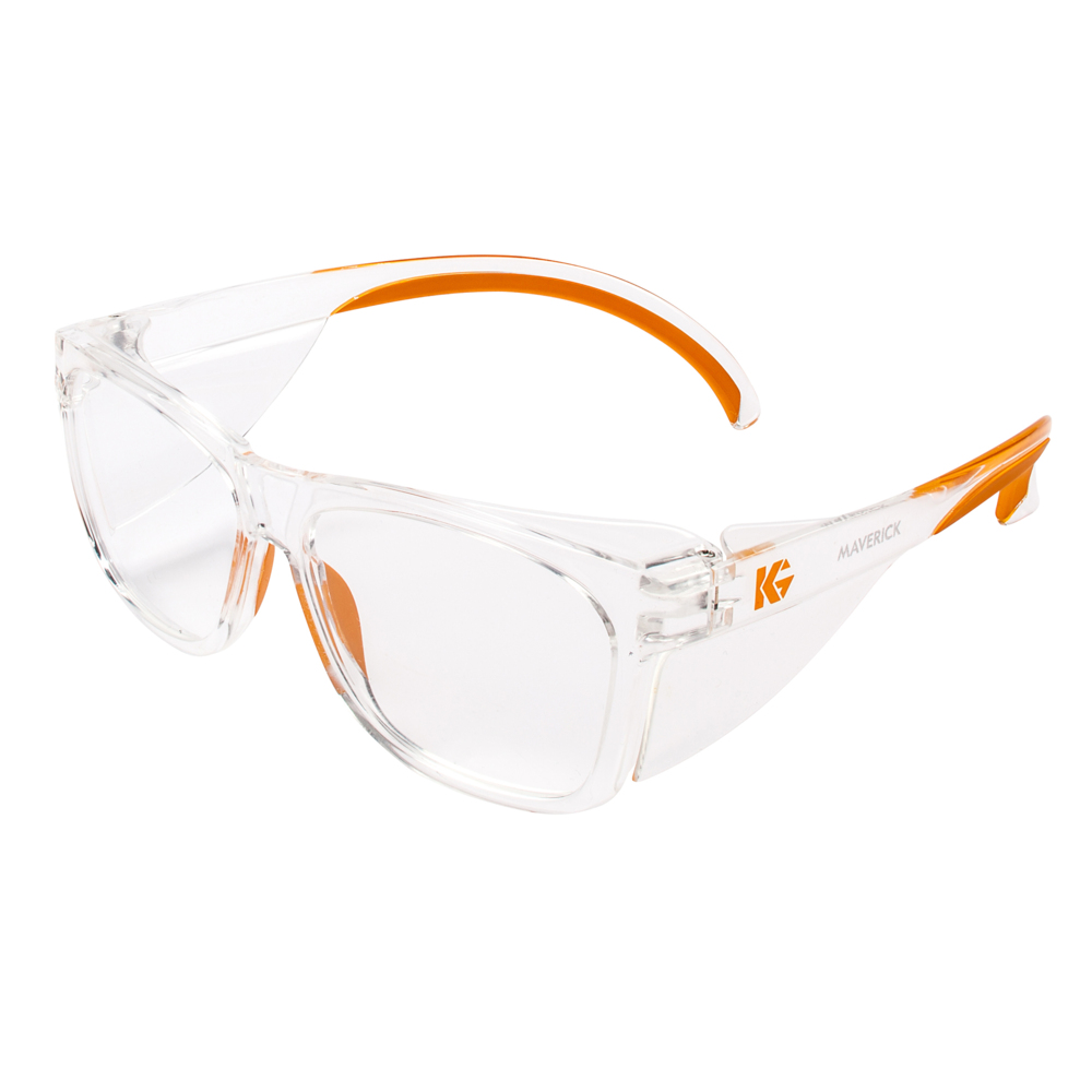 Kimberly-Clark Professional Glasses, Anti-Fog, Clear Lens, Clear Frame/Orange Tip, 1/pk