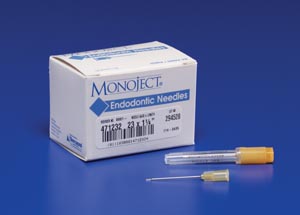 Cardinal Health Endodontic Irrigation Needle, 23G, x 1¼ (31.7mm), Orange, Sterile, 25/bx