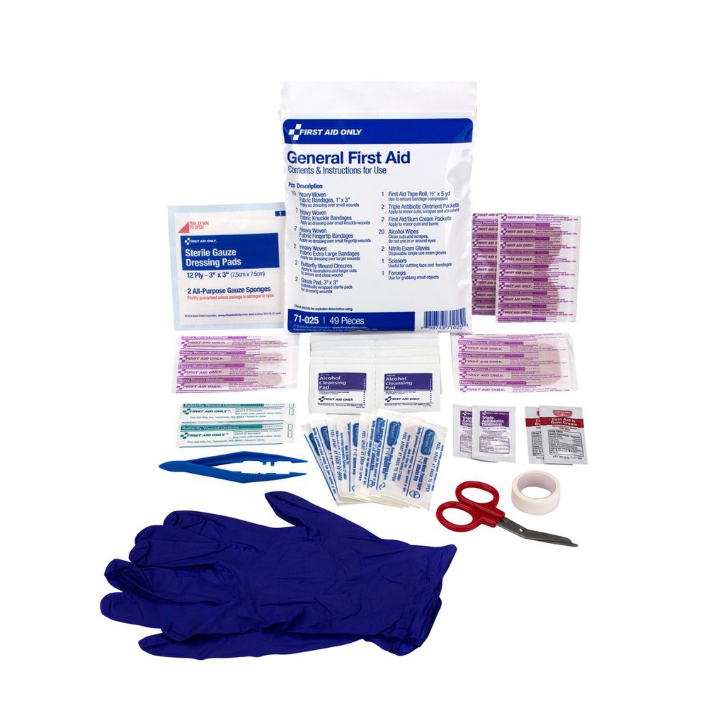 First Aid Only 49 Piece General First Aid Triage Kit with Plastic Bag