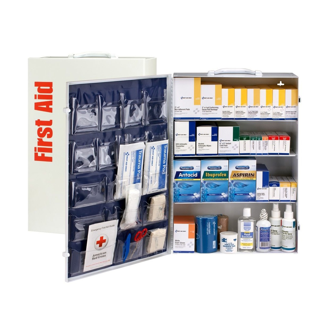 First Aid Only 4 Shelf ANSI Class B+ Metal First Aid Cabinet with Medications