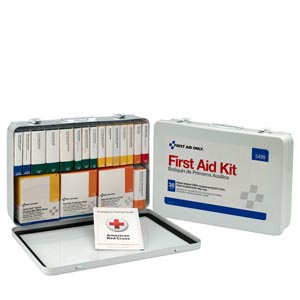 First Aid Only/Acme United Corporation First Aid Kit, 36 Unit, w/ BBP and CPR, Metal Case